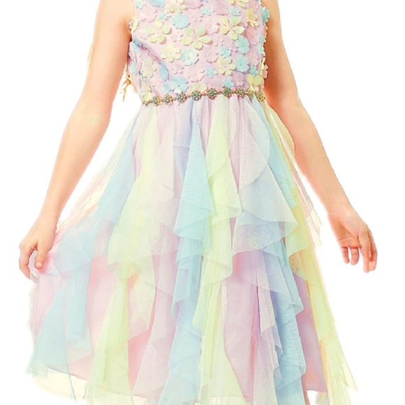 Pastel rainbow floral dress - Picture 5 of 5